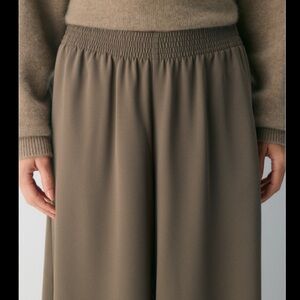 Babaton Wide Leg Pants in Olive Taupe